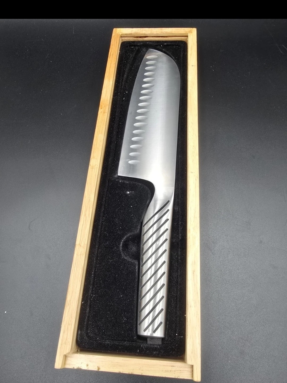 Stainless Steel Santoku Knife in Silver - Premium Kitchen Cutlery